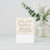 Beige and White Diaper Raffle Baby Shower Tickets エンクロージャーカード (スタンド正面)