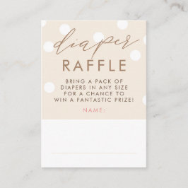 Beige and White Diaper Raffle Baby Shower Tickets エンクロージャーカード