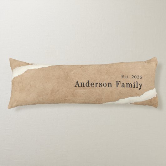 Beige and White Earth Tone, Minimalist Family ボディピロー (正面)
