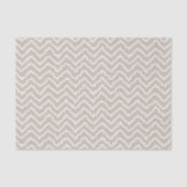 Beige And White Squiggly Chevron Zigzag Pattern 薄葉紙 (正面)