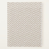 Beige And White Squiggly Chevron Zigzag With Name プランナー手帳 (裏面)