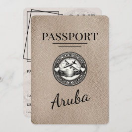 Beige Aruba Passport日付の保存 セーブザデート