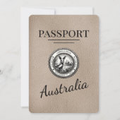 Beige Australia Passport日付の保存 セーブザデート (正面)