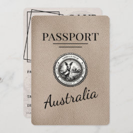 Beige Australia Passport日付の保存 セーブザデート