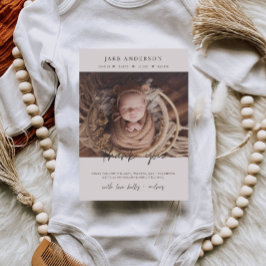 Beige Baby Birth Photo Thank You Postcard ポストカード