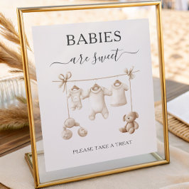 Beige Baby Clothes And Toys Babies are Sweet ポスター
