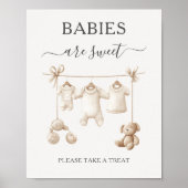 Beige Baby Clothes And Toys Babies are Sweet ポスター (正面)