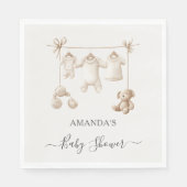Beige Baby Clothes And Toys Baby Shower スタンダードランチョンナプキン (正面)