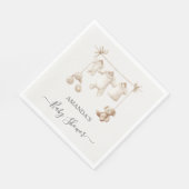 Beige Baby Clothes And Toys Baby Shower スタンダードランチョンナプキン (角)