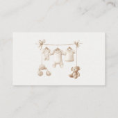 Beige Baby Clothes And Toys Diaper Raffle Ticket エンクロージャーカード (裏面)