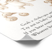 Beige Baby Clothes And Toys Don't Say Baby Sign ポスター (角)