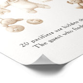 Beige Baby Clothes And Toys Pacifier Hunt Sign ポスター (角)