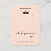 Beige Bible Verse Earring Display名刺 名刺 (正面)