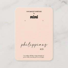 Beige Bible Verse Earring Display名刺 名刺
