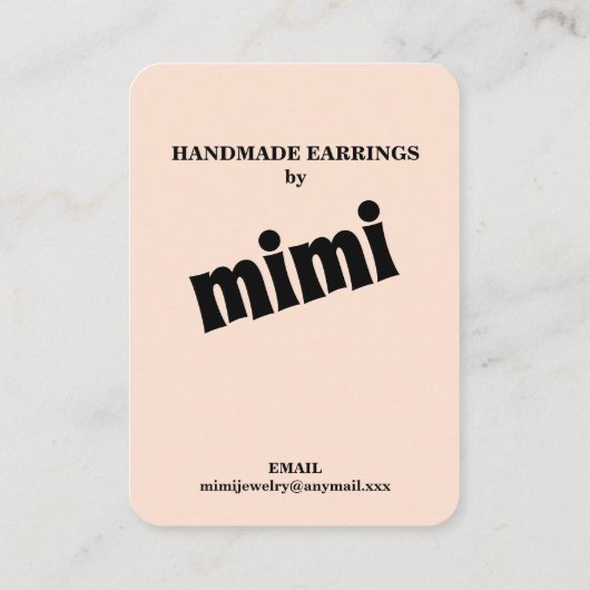 Beige Bible Verse Earring Display名刺 名刺 (裏面)