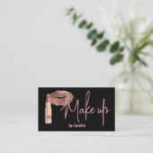 Beige Black Make up Business Card 名刺 (スタンド正面)