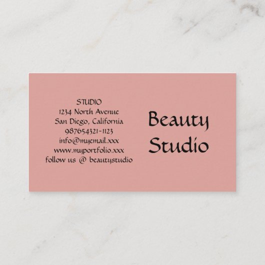 Beige Black Make up Business Card 名刺 (裏面)