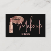Beige Black Make up Business Card 名刺 (正面)