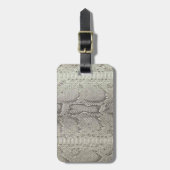 Beige&Black Snakeskinのプリント ラゲッジタグ (正面縦)