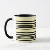 Beige & Black Striped Mug — Calm, Chic, Timeless マグカップ (左)