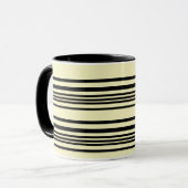 Beige & Black Striped Mug — Calm, Chic, Timeless マグカップ (正面左)