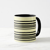 Beige & Black Striped Mug — Calm, Chic, Timeless マグカップ (正面右)
