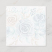 Beige blue Elegant Floral Wedding エンクロージャーカード (裏面)