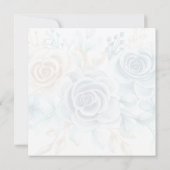 Beige blue Elegant Floral Wedding セーブザデート (裏面)