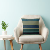 Beige, Blue, green and black stripes クッション (椅子)