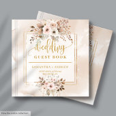 Beige Blush Gold Boho Fall Wedding Guest Book  ゲストブック
