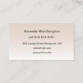 Beige Blush Lashed Minimalist Script Photo  名刺 (裏面)