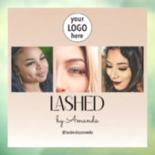 Beige Blush Lashed Minimalist Script Photo Logo ウィンドウサイン (シート3)