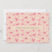 Beige & Blush Pink Floral Save the Date Card サンキューカード (裏面)