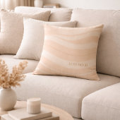 Beige Blush Ripple Throw Pillow クッション