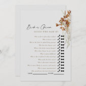 Beige Boho誰がシャワーのゲームを言ったか推測 招待状 (正面/裏面)