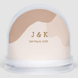 Beige boho curvy orange wedding name date