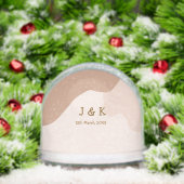 Beige boho curvy orange wedding name date (クリスマス)