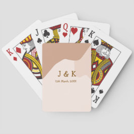 Beige boho curvy orange wedding name date トランプ