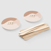 Beige boho curvy orange wedding name date ハンドファン (組立なし)