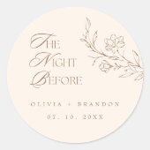 Beige Boho Nightリハーサルのディナー結婚の前 ラウンドシール (正面)