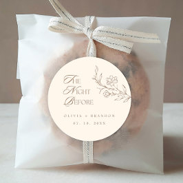 Beige Boho Nightリハーサルのディナー結婚の前 ラウンドシール