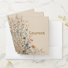 Beige Border Rustic Boho Wildflower 