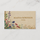 Beige Border Rustic Boho Wildflower Clothing 名刺 (正面)