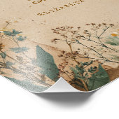 Beige Border Rustic Boho Wildflower GuestBook Sign フォトプリント (角)