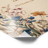 Beige Border Rustic Boho Wildflower GuestBook Sign フォトプリント (角)