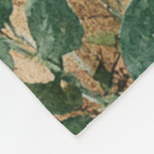 Beige Border Rustic Boho Wildflower Watercolor フリースブランケット (角)