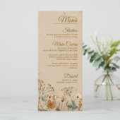 Beige Border Rustic Boho Wildflower Wedding メニュー (スタンド正面)