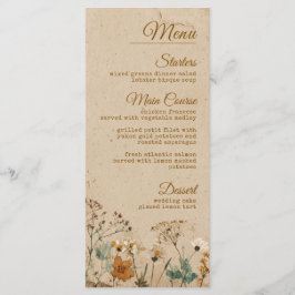 Beige Border Rustic Boho Wildflower Wedding メニュー