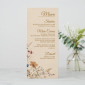 Beige Border Rustic Boho Wildflower Wedding メニュー (スタンド正面)