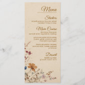 Beige Border Rustic Boho Wildflower Wedding メニュー (正面)